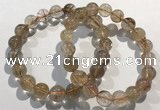 CGB4079 7.5 inches 10mm round golden rutilated quartz beaded bracelets