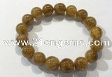 CGB4085 7.5 inches 12mm round golden rutilated quartz beaded bracelets