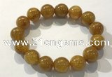 CGB4088 7.5 inches 15mm round golden rutilated quartz beaded bracelets