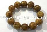 CGB4091 7.5 inches 18mm round golden rutilated quartz beaded bracelets