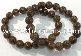 CGB4096 7.5 inches 11mm round rutilated quartz beaded bracelets