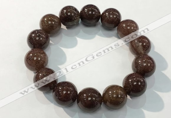 CGB4100 7.5 inches 16mm round rutilated quartz beaded bracelets