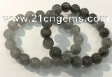 CGB4105 7.5 inches 12mm round rutilated quartz beaded bracelets