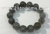 CGB4108 7.5 inches 16mm round rutilated quartz beaded bracelets