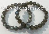 CGB4112 7.5 inches 9mm round labradorite beaded bracelets