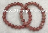 CGB4118 7.5 inches 7.5mm - 8mm round rhodochrosite beaded bracelets