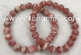 CGB4129 7.5 inches 8.5mm - 9mm round rhodochrosite beaded bracelets