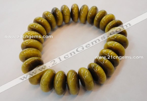 CGB450 8 inches 7*15mm rondelle yellow tiger eye gemstone bracelet wholesale