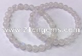 CGB4500 7.5 inches 7mm - 8mm round white moonstone beaded bracelets