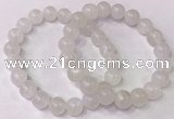 CGB4502 7.5 inches 10mm - 11mm round white moonstone beaded bracelets