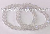 CGB4509 7.5 inches 7mm round white moonstone beaded bracelets