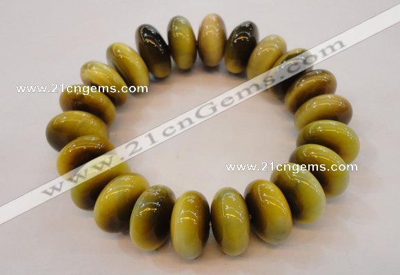 CGB451 8.5 inches 10*19mm rondelle yellow tiger eye gemstone bracelet wholesale