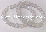 CGB4512 7.5 inches 8mm round white moonstone beaded bracelets