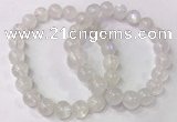 CGB4513 7.5 inches 10mm round white moonstone beaded bracelets