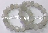 CGB4518 7.5 inches 12mm round white moonstone beaded bracelets