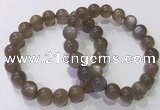 CGB4525 7.5 inches 10mm round grey moonstone beaded bracelets