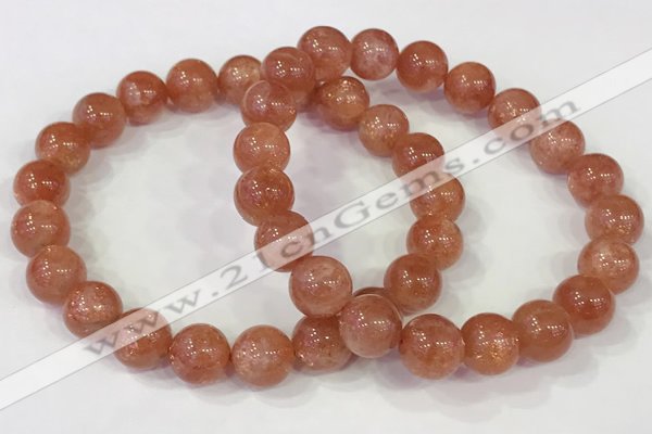 CGB4534 7.5 inches 10mm round golden sunstone beaded bracelets