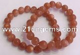 CGB4539 7.5 inches 9mm round golden sunstone beaded bracelets