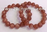 CGB4545 7.5 inches 12mm round golden sunstone beaded bracelets