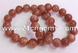 CGB4546 7.5 inches 14mm round golden sunstone beaded bracelets