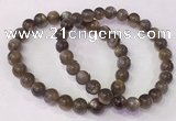 CGB4552 7.5 inches 7mm - 8mm round black sunstone beaded bracelets