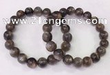 CGB4554 7.5 inches 11mm - 12mm round black sunstone beaded bracelets