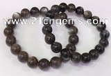 CGB4574 7.5 inches 11mm - 12mm round black sunstone beaded bracelets