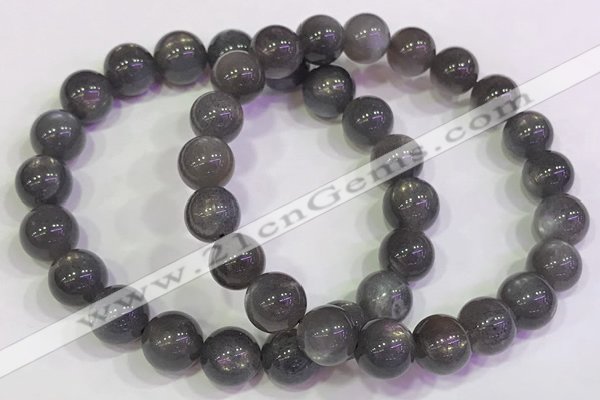 CGB4582 7.5 inches 9mm - 10mm round black sunstone beaded bracelets