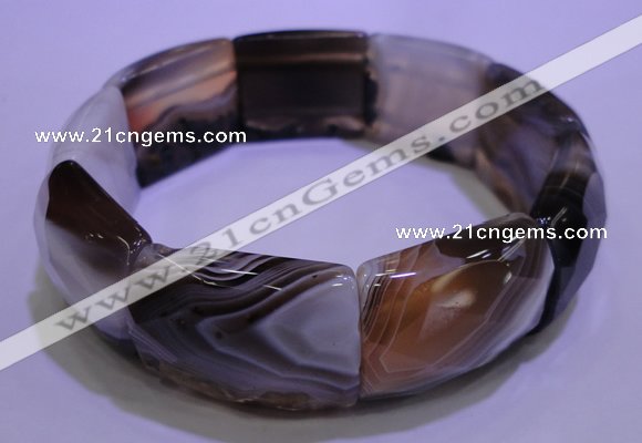 CGB460 8 inches 18*25mm faceted rectangle botswana agate bracelet