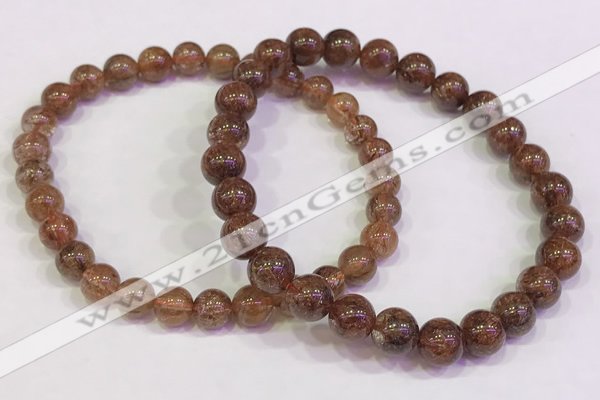 CGB4600 6mm - 7mm round golden rutilated quartz beaded bracelets