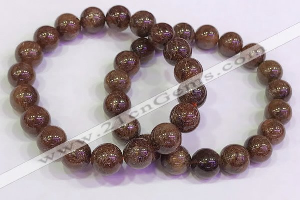 CGB4602 10mm - 11mm round golden rutilated quartz beaded bracelets