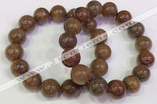 CGB4604 13mm - 14mm round golden rutilated quartz beaded bracelets