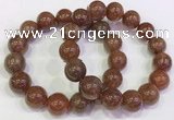 CGB4617 13mm - 14mm round golden rutilated quartz beaded bracelets