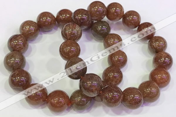 CGB4617 13mm - 14mm round golden rutilated quartz beaded bracelets