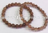 CGB4619 6mm - 7mm round golden rutilated quartz beaded bracelets