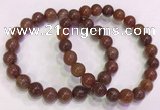 CGB4626 8mm - 9mm round red rutilated quartz beaded bracelets