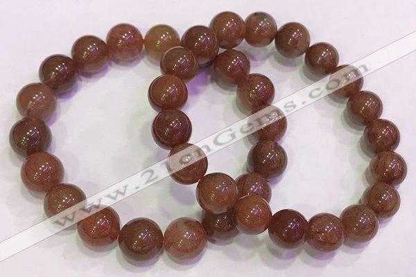CGB4627 10mm - 11mm round red rutilated quartz beaded bracelets