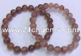 CGB4629 8mm - 9mm round red rutilated quartz beaded bracelets