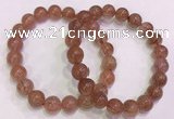 CGB4630 10mm - 11mm round red rutilated quartz beaded bracelets