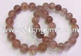 CGB4631 11mm - 12mm round red rutilated quartz beaded bracelets