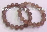 CGB4639 12mm round red rutilated quartz beaded bracelets