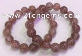 CGB4643 12mm - 13mm round red rutilated quartz beaded bracelets