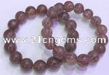 CGB4644 13mm - 14mm round red rutilated quartz beaded bracelets