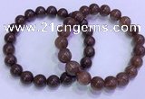 CGB4646 9mm - 10mm round red rutilated quartz beaded bracelets