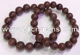 CGB4647 10mm - 11mm round red rutilated quartz beaded bracelets