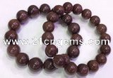 CGB4649 14mm - 15mm round red rutilated quartz beaded bracelets