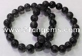 CGB4653 10mm - 11mm round black rutilated quartz beaded bracelets