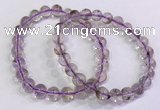 CGB4656 7.5mm - 8mm round purple phantom quartz beaded bracelets