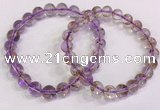 CGB4661 8mm - 9mm round purple phantom quartz beaded bracelets