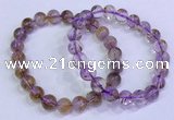 CGB4667 8mm round purple phantom quartz beaded bracelets